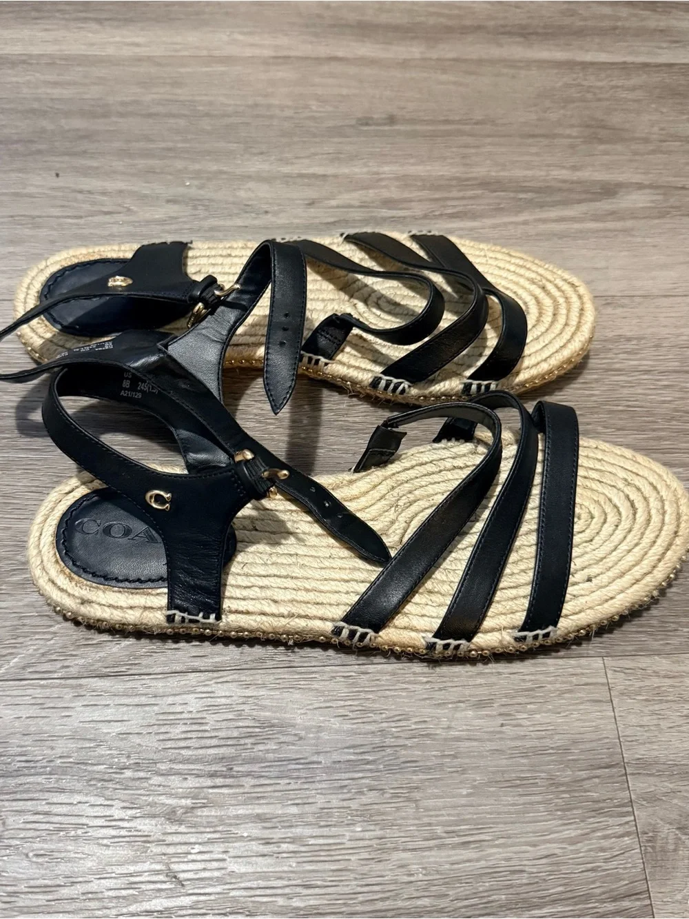 Coach Strappy Espadrille Sandals with Jute Sole